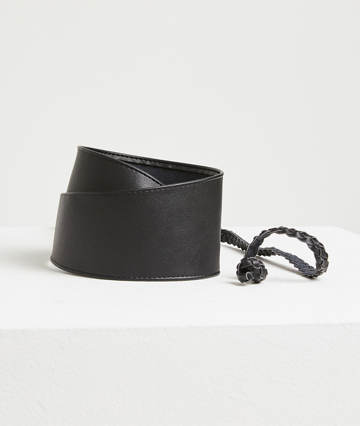 Ceinture noir large à nouer NOIR