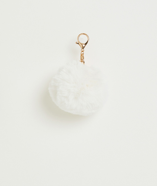Porte-clé pompon femme ECRU