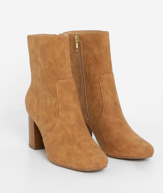 Bottines camel effet cuir femme BEIGE