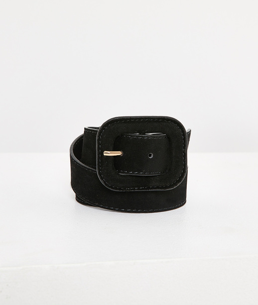 Ceinture large en velours noir femme NOIR